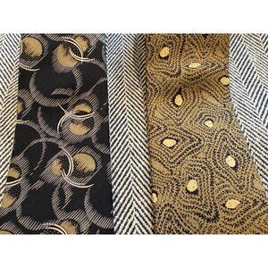 Vintage Via Manzoni Silk Ties Set Of 2 With Abstract & Paisley Patterns